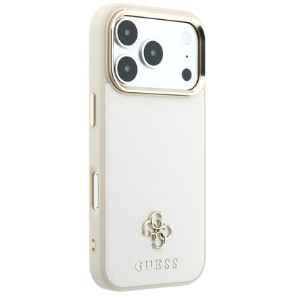 MagSafe pouzdro pro Apple iPhone 18 Pro / 17 Pro, Guess, Saffiano Small 4G Classic, Béžová