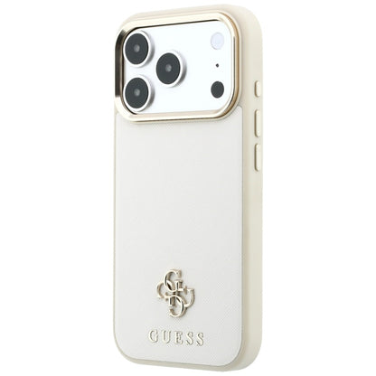 MagSafe pouzdro pro Apple iPhone 18 Pro / 17 Pro, Guess, Saffiano Small 4G Classic, Béžová