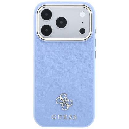 MagSafe pouzdro pro Apple iPhone 18 Pro / 17 Pro, Guess, Saffiano Small 4G Classic, Bleu