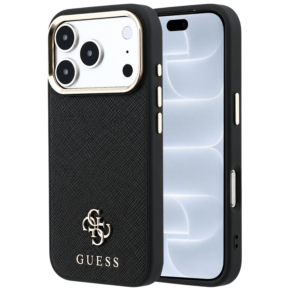 MagSafe pouzdro pro Apple iPhone 18 Pro / 17 Pro, Guess, Saffiano Small 4G Classic, Černá