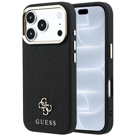 MagSafe pouzdro pro Apple iPhone 18 Pro / 17 Pro, Guess, Saffiano Small 4G Classic, Černá