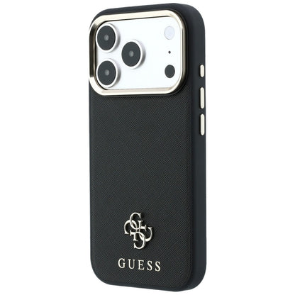 MagSafe pouzdro pro Apple iPhone 18 Pro / 17 Pro, Guess, Saffiano Small 4G Classic, Černá