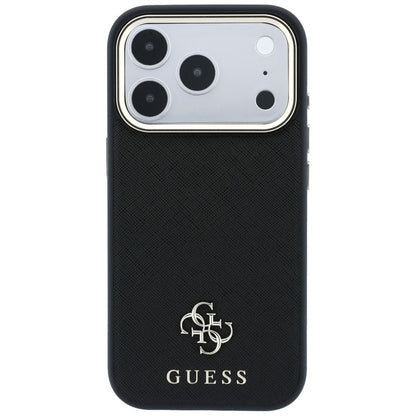 MagSafe pouzdro pro Apple iPhone 18 Pro / 17 Pro, Guess, Saffiano Small 4G Classic, Černá