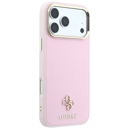 Pouzdro MagSafe pro Apple iPhone 18 Pro / 17 Pro, Guess, Saffiano Small 4G Classic, růžové