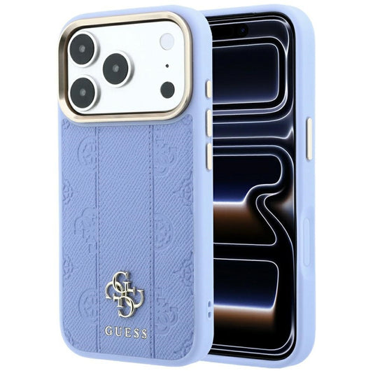 MagSafe pouzdro pro Apple iPhone 18 Pro / 17 Pro, Guess, Stripe Peony 4G, Bleu