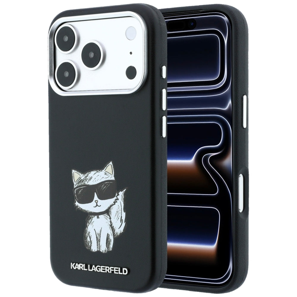 MagSafe pouzdro pro Apple iPhone 18 Pro / 17 Pro, Karl Lagerfeld, Choupette Sketch, Černá