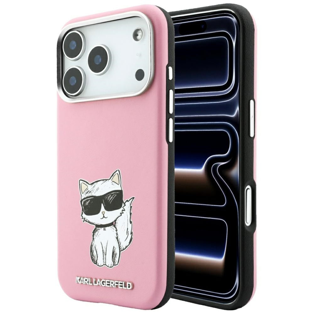 MagSafe pouzdro pro Apple iPhone 18 Pro / 17 Pro, Karl Lagerfeld, Choupette Sketch, Růžová