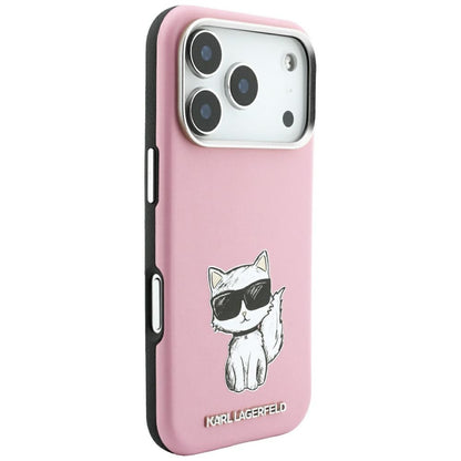 MagSafe pouzdro pro Apple iPhone 18 Pro / 17 Pro, Karl Lagerfeld, Choupette Sketch, Růžová