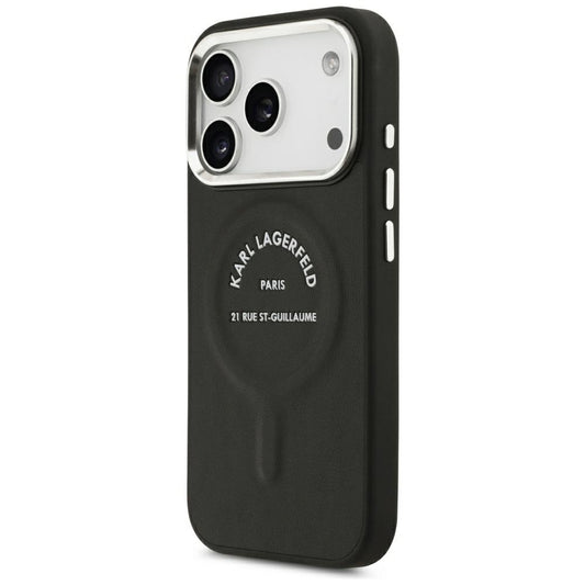 MagSafe pouzdro pro Apple iPhone 18 Pro / 17 Pro, Karl Lagerfeld, EMB. Kroužek s logem Karl RSG, černá