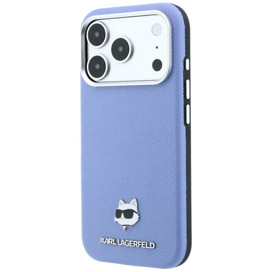 MagSafe pouzdro pro Apple iPhone 18 Pro / 17 Pro, Karl Lagerfeld, Grained Choupette Head, Bleu