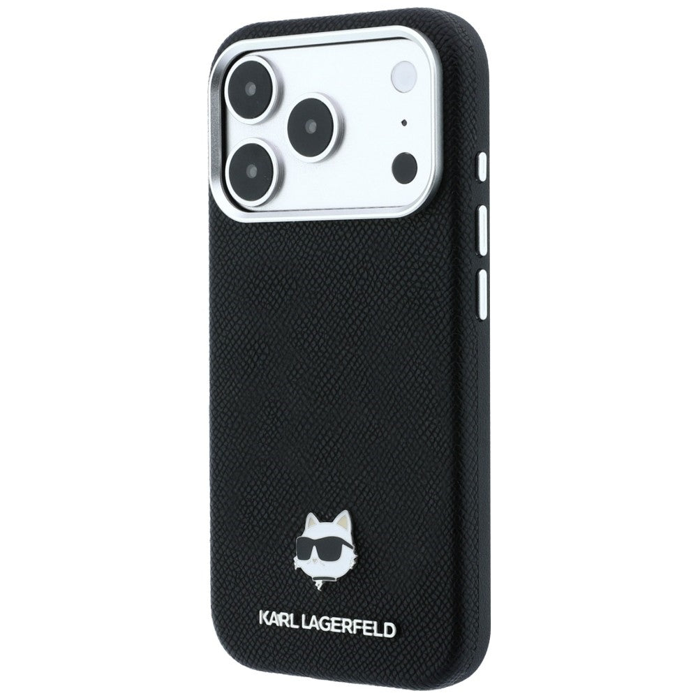 MagSafe pouzdro pro Apple iPhone 18 Pro / 17 Pro, Karl Lagerfeld, Grained Choupette Head, černé