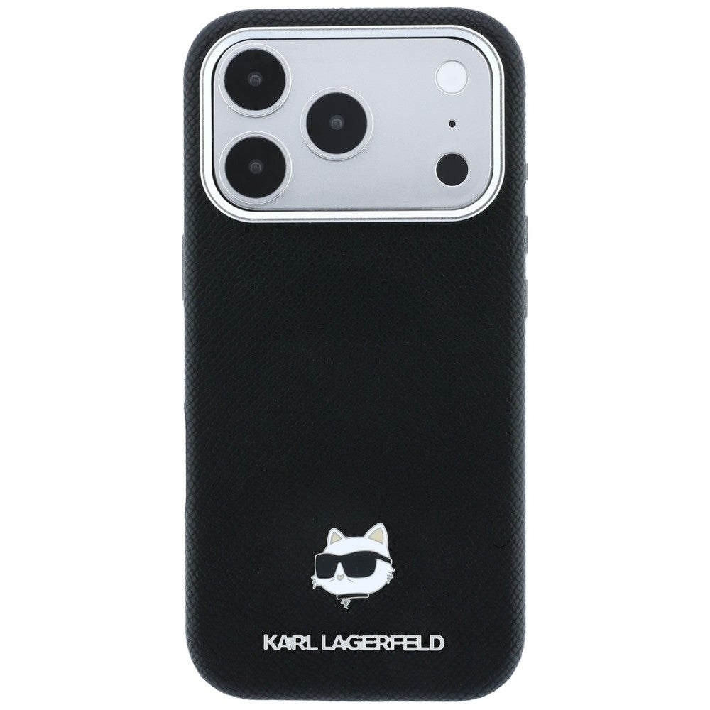 MagSafe pouzdro pro Apple iPhone 18 Pro / 17 Pro, Karl Lagerfeld, Grained Choupette Head, černé