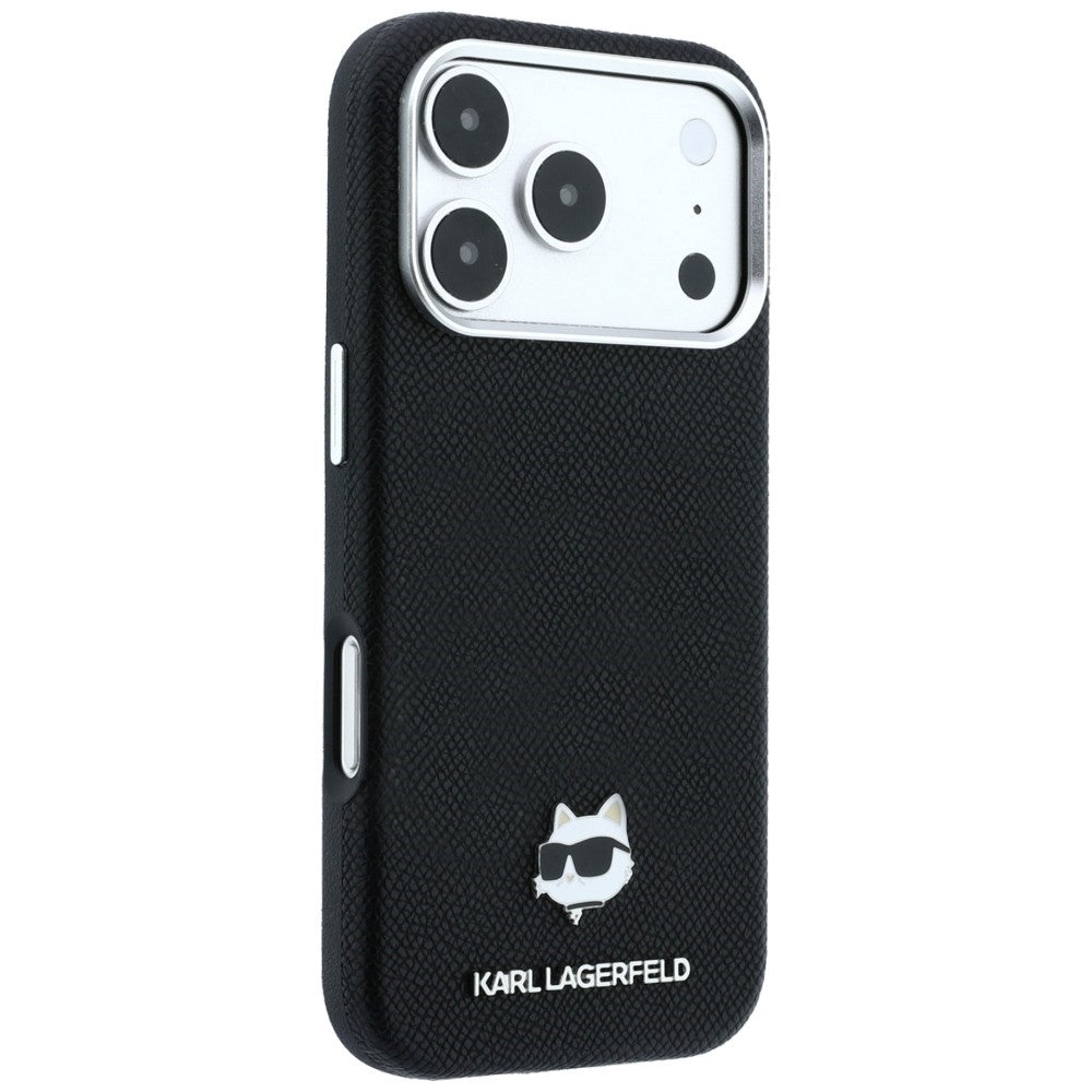 MagSafe pouzdro pro Apple iPhone 18 Pro / 17 Pro, Karl Lagerfeld, Grained Choupette Head, černé
