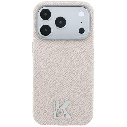 MagSafe pouzdro pro Apple iPhone 18 Pro / 17 Pro, Karl Lagerfeld, Ražený prsten s texturou, Béžová