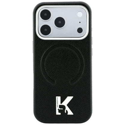 MagSafe pouzdro pro Apple iPhone 18 Pro / 17 Pro, Karl Lagerfeld, Grained Embossed Ring, černé
