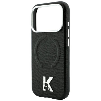 MagSafe pouzdro pro Apple iPhone 18 Pro / 17 Pro, Karl Lagerfeld, Grained Embossed Ring, černé