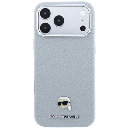 MagSafe pouzdro pro Apple iPhone 18 Pro / 17 Pro, Karl Lagerfeld, Grained Karl Head's Metal, Šedé
