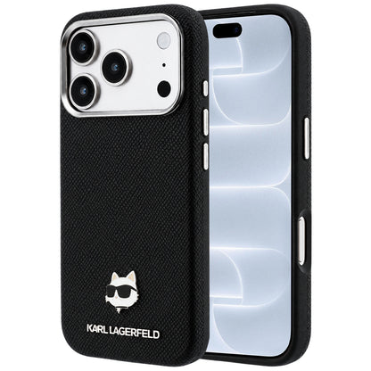 MagSafe pouzdro pro Apple iPhone 18 Pro / 17 Pro, Karl Lagerfeld, Grained Karl Head's Metal, černé