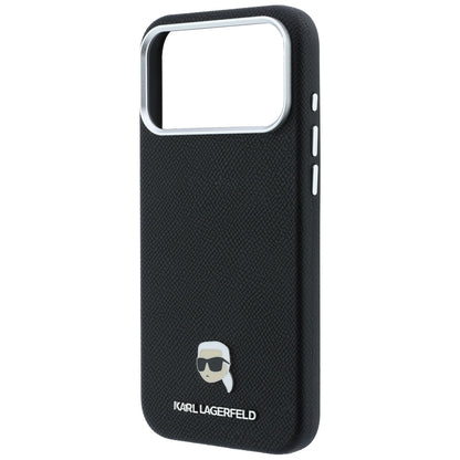 MagSafe pouzdro pro Apple iPhone 18 Pro / 17 Pro, Karl Lagerfeld, Grained Karl Head's Metal, černé