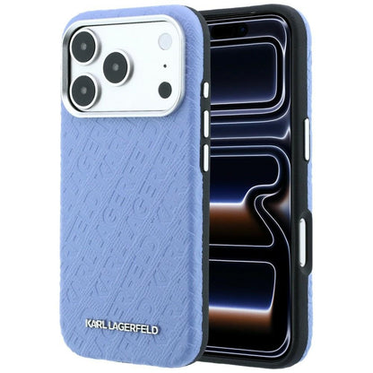 MagSafe pouzdro pro Apple iPhone 18 Pro / 17 Pro, Karl Lagerfeld, Ražené kovové logo, Modré