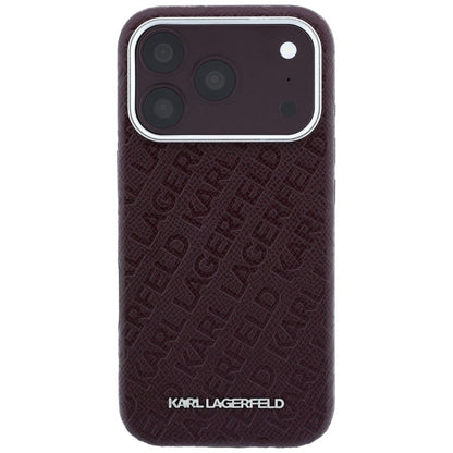 MagSafe pouzdro pro Apple iPhone 18 Pro / 17 Pro, Karl Lagerfeld, Ražené kovové logo, Tmavě červená