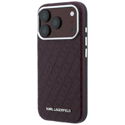 MagSafe pouzdro pro Apple iPhone 18 Pro / 17 Pro, Karl Lagerfeld, Ražené kovové logo, Tmavě červená