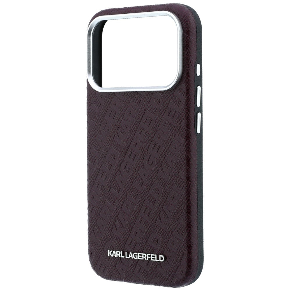 MagSafe pouzdro pro Apple iPhone 18 Pro / 17 Pro, Karl Lagerfeld, Ražené kovové logo, Tmavě červená
