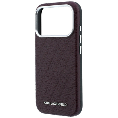 MagSafe pouzdro pro Apple iPhone 18 Pro / 17 Pro, Karl Lagerfeld, Ražené kovové logo, Tmavě červená