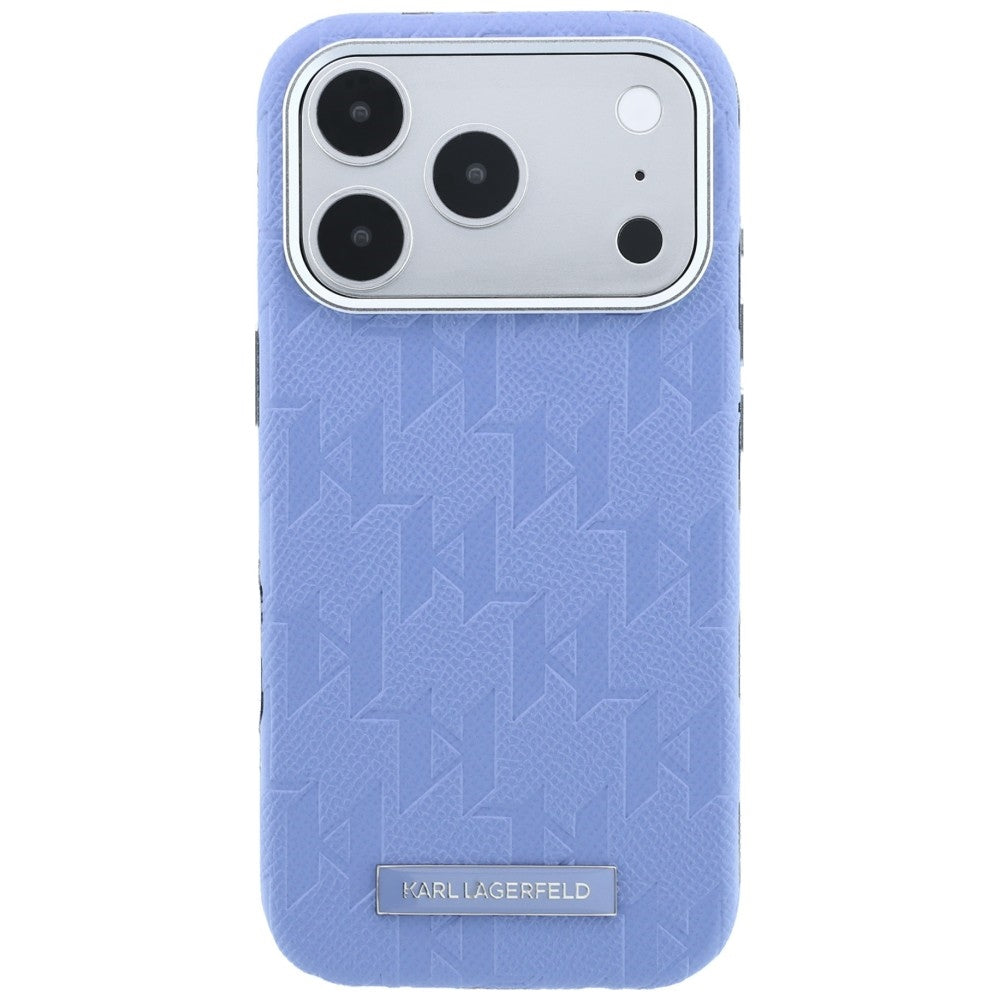 MagSafe pouzdro pro Apple iPhone 18 Pro / 17 Pro, Karl Lagerfeld, Grained Mono Resin Logo, Bleu