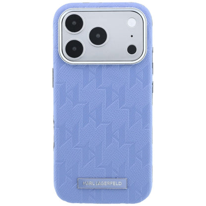 MagSafe pouzdro pro Apple iPhone 18 Pro / 17 Pro, Karl Lagerfeld, Grained Mono Resin Logo, Bleu