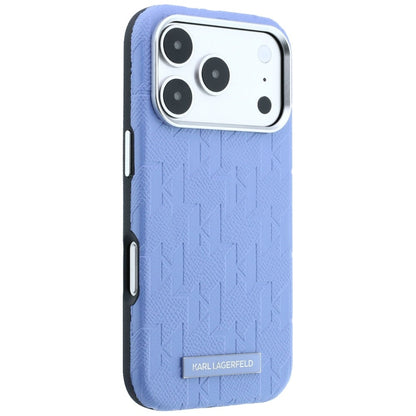 MagSafe pouzdro pro Apple iPhone 18 Pro / 17 Pro, Karl Lagerfeld, Grained Mono Resin Logo, Bleu