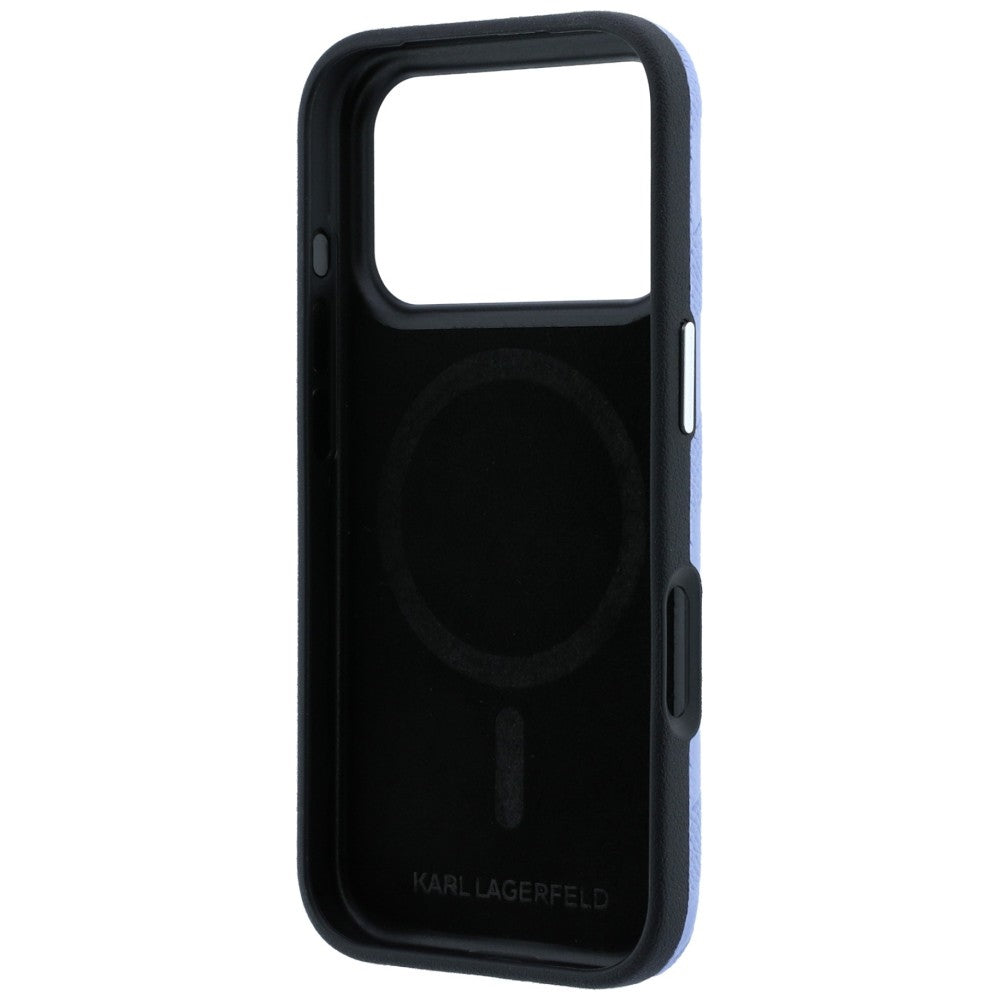 MagSafe pouzdro pro Apple iPhone 18 Pro / 17 Pro, Karl Lagerfeld, Grained Mono Resin Logo, Bleu