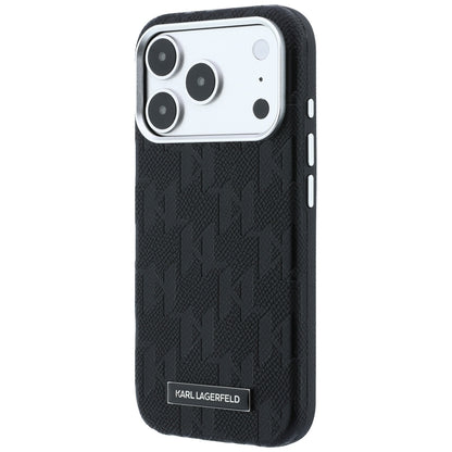 MagSafe pouzdro pro Apple iPhone 18 Pro / 17 Pro, Karl Lagerfeld, Grained Mono Resin Logo, Černá