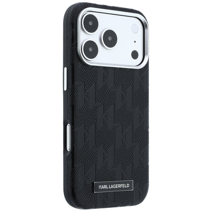 MagSafe pouzdro pro Apple iPhone 18 Pro / 17 Pro, Karl Lagerfeld, Grained Mono Resin Logo, Černá