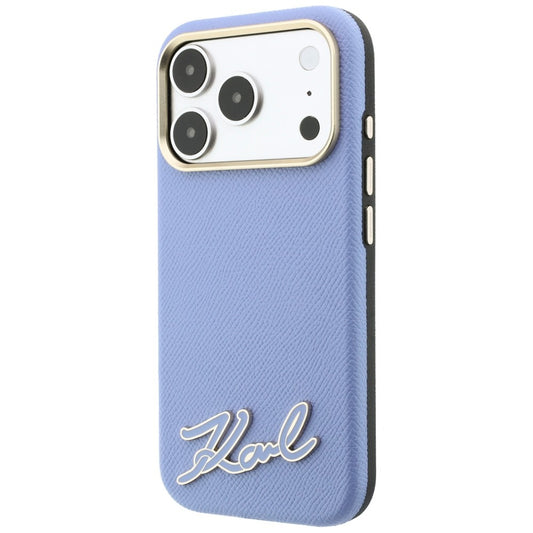MagSafe pouzdro pro Apple iPhone 18 Pro / 17 Pro, Karl Lagerfeld, Logo z texturované pryskyřice, modré
