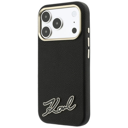 MagSafe pouzdro pro Apple iPhone 18 Pro / 17 Pro, Karl Lagerfeld, Logo z texturované pryskyřice, černé