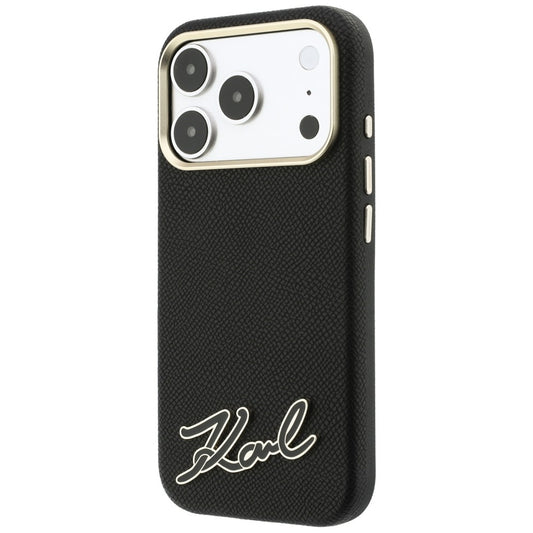 MagSafe pouzdro pro Apple iPhone 18 Pro / 17 Pro, Karl Lagerfeld, Logo z texturované pryskyřice, černé
