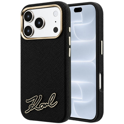 MagSafe pouzdro pro Apple iPhone 18 Pro / 17 Pro, Karl Lagerfeld, Logo z texturované pryskyřice, černé