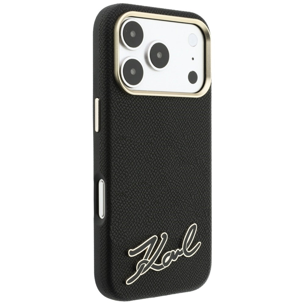 MagSafe pouzdro pro Apple iPhone 18 Pro / 17 Pro, Karl Lagerfeld, Logo z texturované pryskyřice, černé