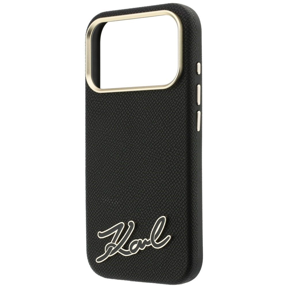 MagSafe pouzdro pro Apple iPhone 18 Pro / 17 Pro, Karl Lagerfeld, Logo z texturované pryskyřice, černé