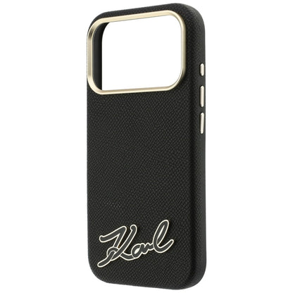 MagSafe pouzdro pro Apple iPhone 18 Pro / 17 Pro, Karl Lagerfeld, Logo z texturované pryskyřice, černé