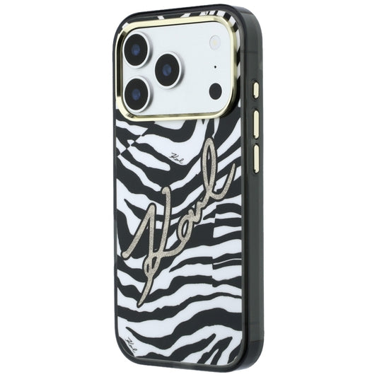 MagSafe pouzdro pro Apple iPhone 18 Pro / 17 Pro, Karl Lagerfeld, HC IML Signature Zebra Glitter Gold, Černá
