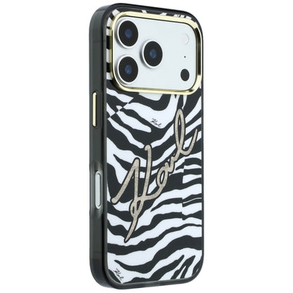 MagSafe pouzdro pro Apple iPhone 18 Pro / 17 Pro, Karl Lagerfeld, HC IML Signature Zebra Glitter Gold, Černá