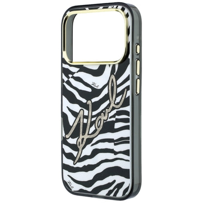 MagSafe pouzdro pro Apple iPhone 18 Pro / 17 Pro, Karl Lagerfeld, HC IML Signature Zebra Glitter Gold, Černá