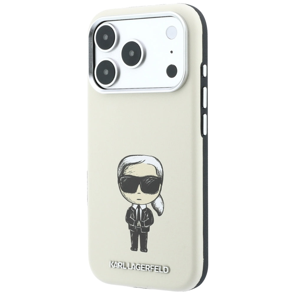 MagSafe pouzdro pro Apple iPhone 18 Pro / 17 Pro, Karl Lagerfeld, Ikonik Sketch, Béžová