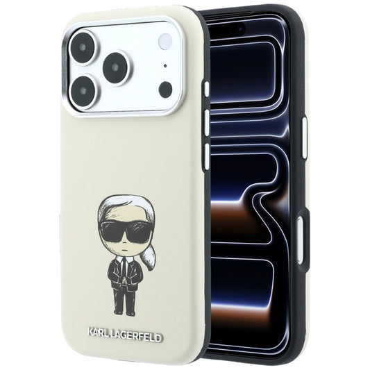 MagSafe pouzdro pro Apple iPhone 18 Pro / 17 Pro, Karl Lagerfeld, Ikonik Sketch, Béžová