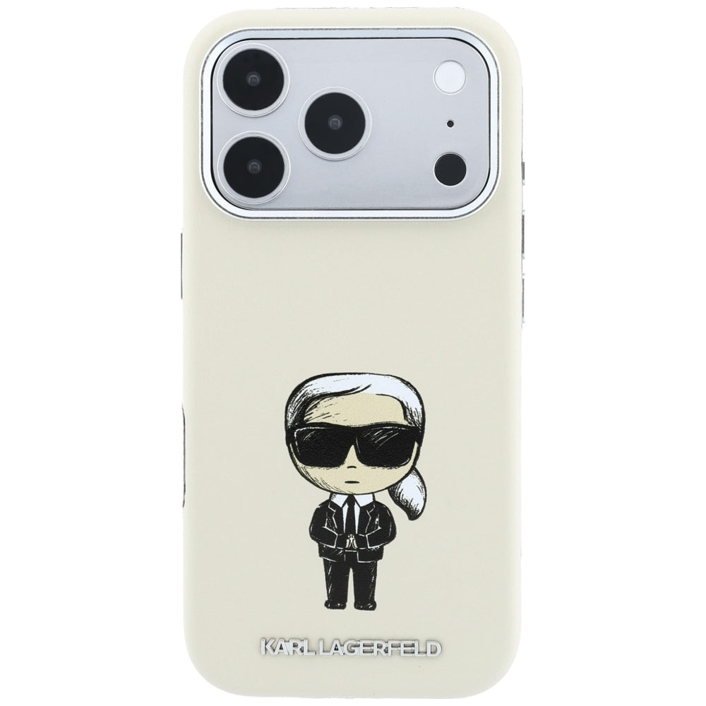 MagSafe pouzdro pro Apple iPhone 18 Pro / 17 Pro, Karl Lagerfeld, Ikonik Sketch, Béžová