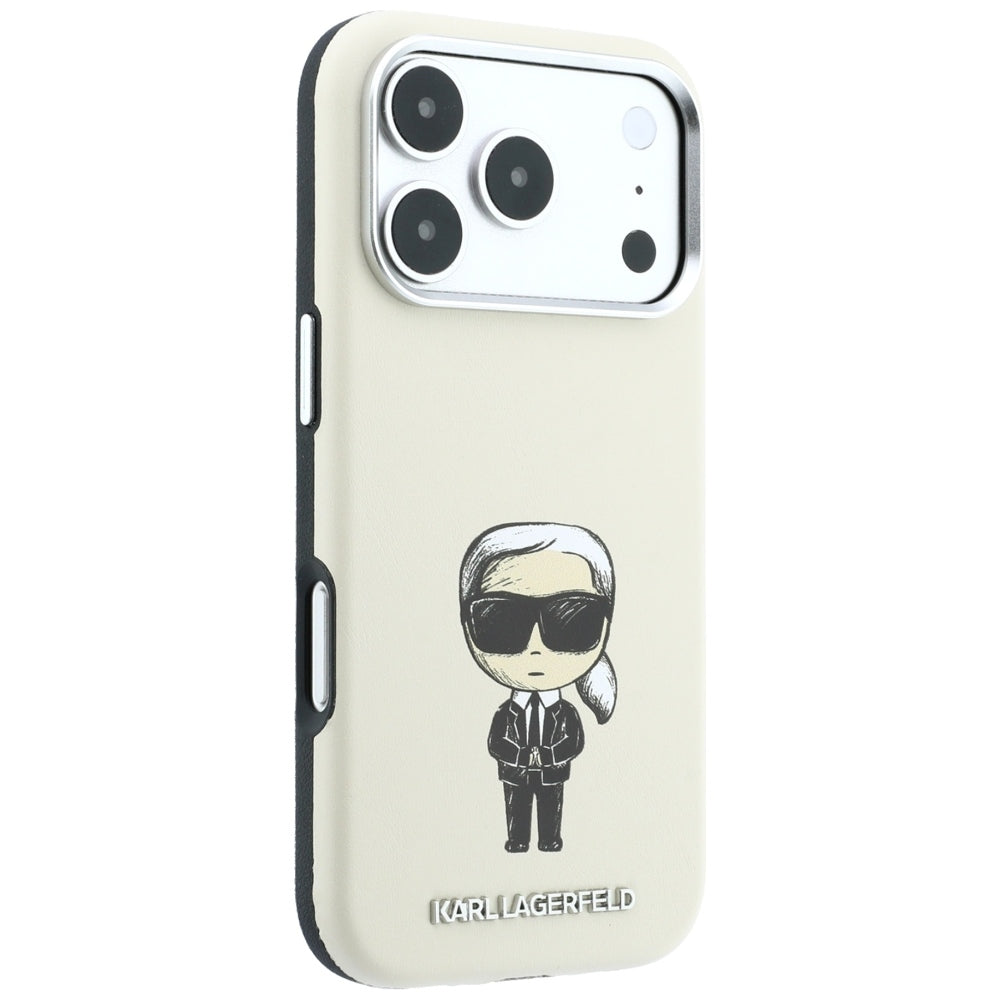 MagSafe pouzdro pro Apple iPhone 18 Pro / 17 Pro, Karl Lagerfeld, Ikonik Sketch, Béžová