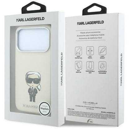 MagSafe pouzdro pro Apple iPhone 18 Pro / 17 Pro, Karl Lagerfeld, Ikonik Sketch, Béžová