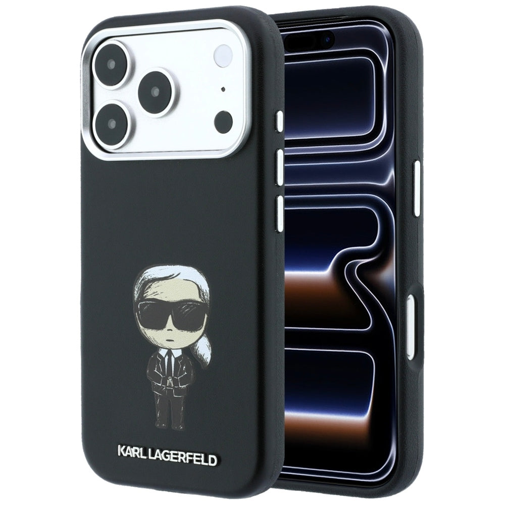 MagSafe pouzdro pro Apple iPhone 18 Pro / 17 Pro, Karl Lagerfeld, Ikonik Sketch, Černá